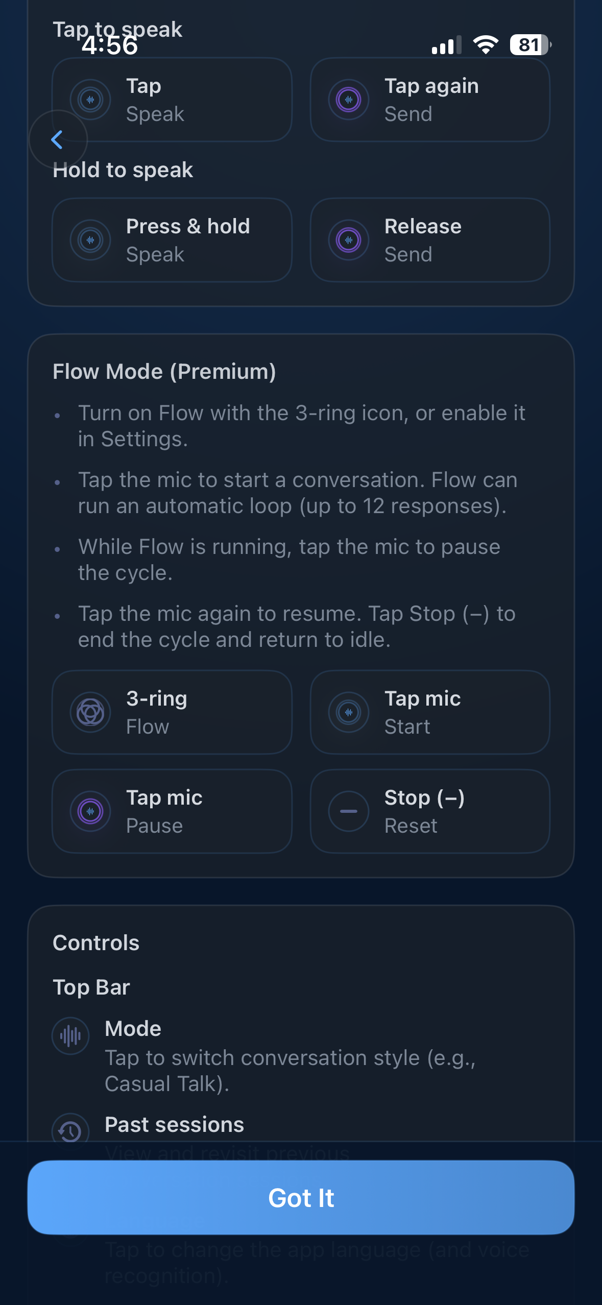 Lordan flow mode and voice controls